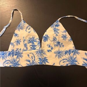 Sandro Blue and Cream Floral Camisole